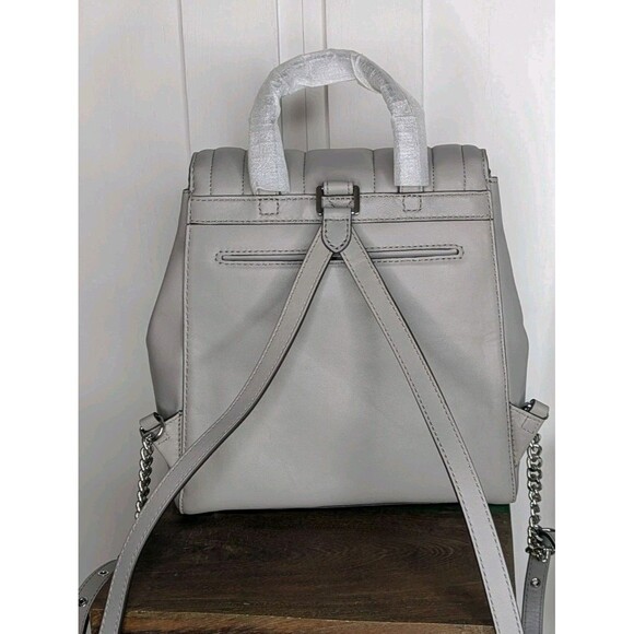 Michael Kors Whitney Quilted Backpack - Pearl Grey, Silver, Small, Dust-bag - Picture 2 of 8